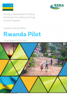 Final Report and Lessons Learned Note for the Standardized Crediting Framework Pilot in Rwanda