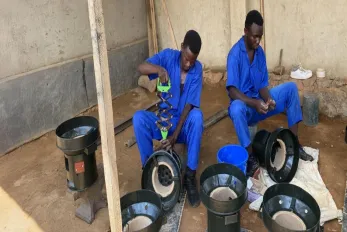 Technicians assemble improved cookstoves in Kigali. EAQIP-supported enterprises are creating new jobs and building local skills in clean energy technologies. Photo: World Bank